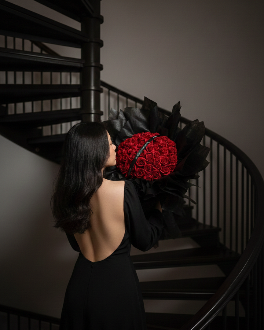 Midnight Muse – 50 Stalks Roses