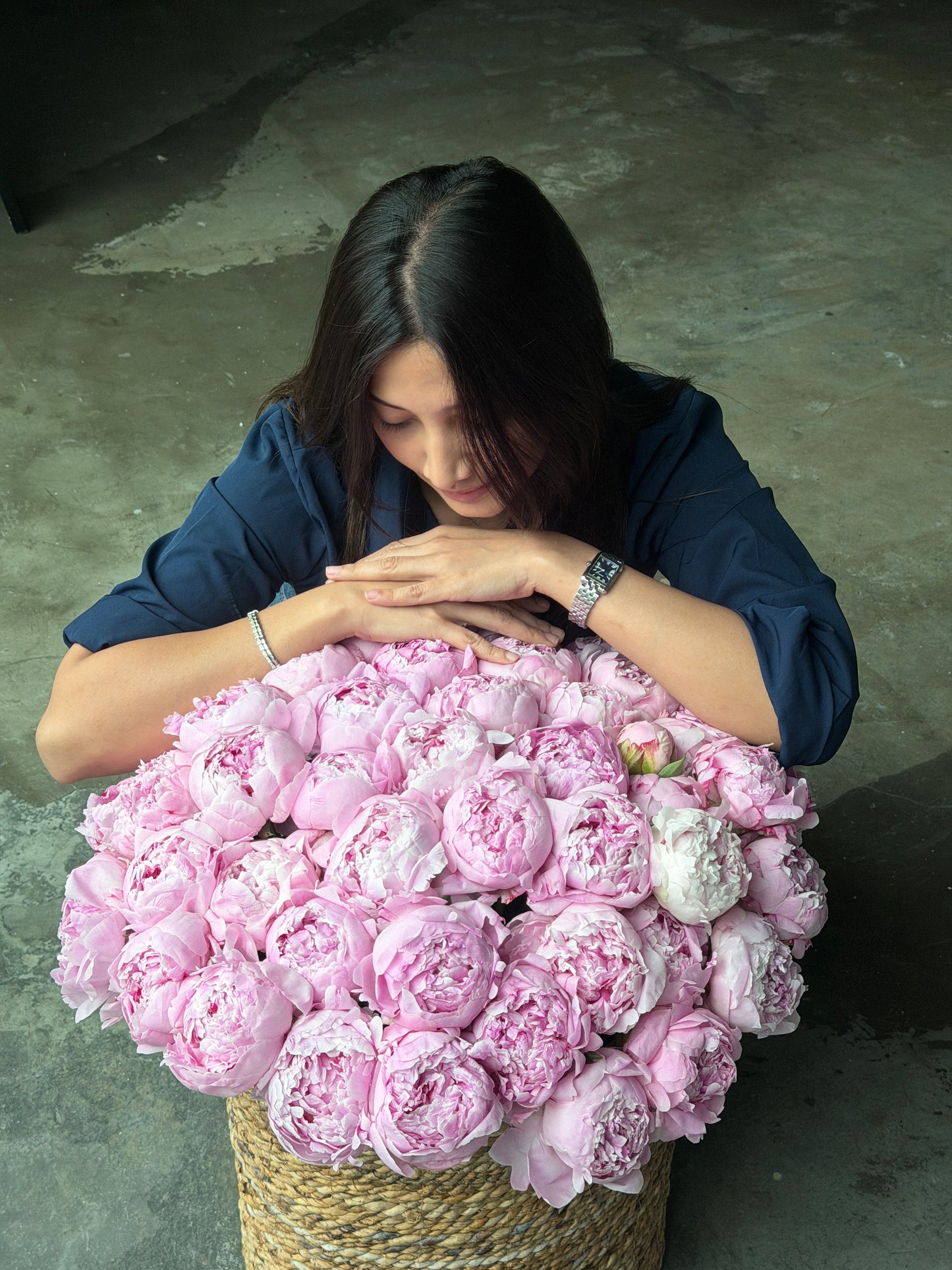 Peony Garden Basket