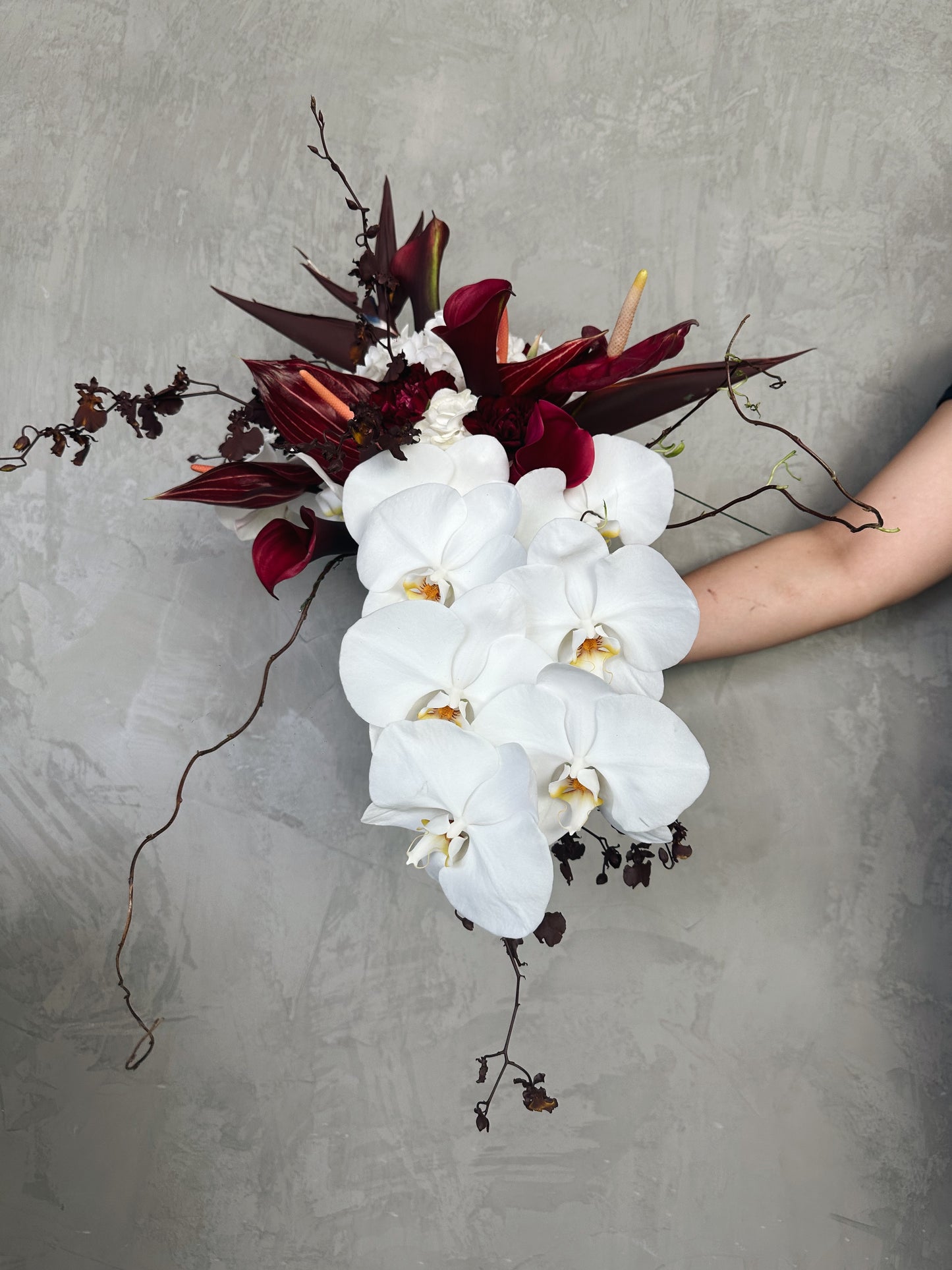 Crimson Cascade Bridal Bouquet