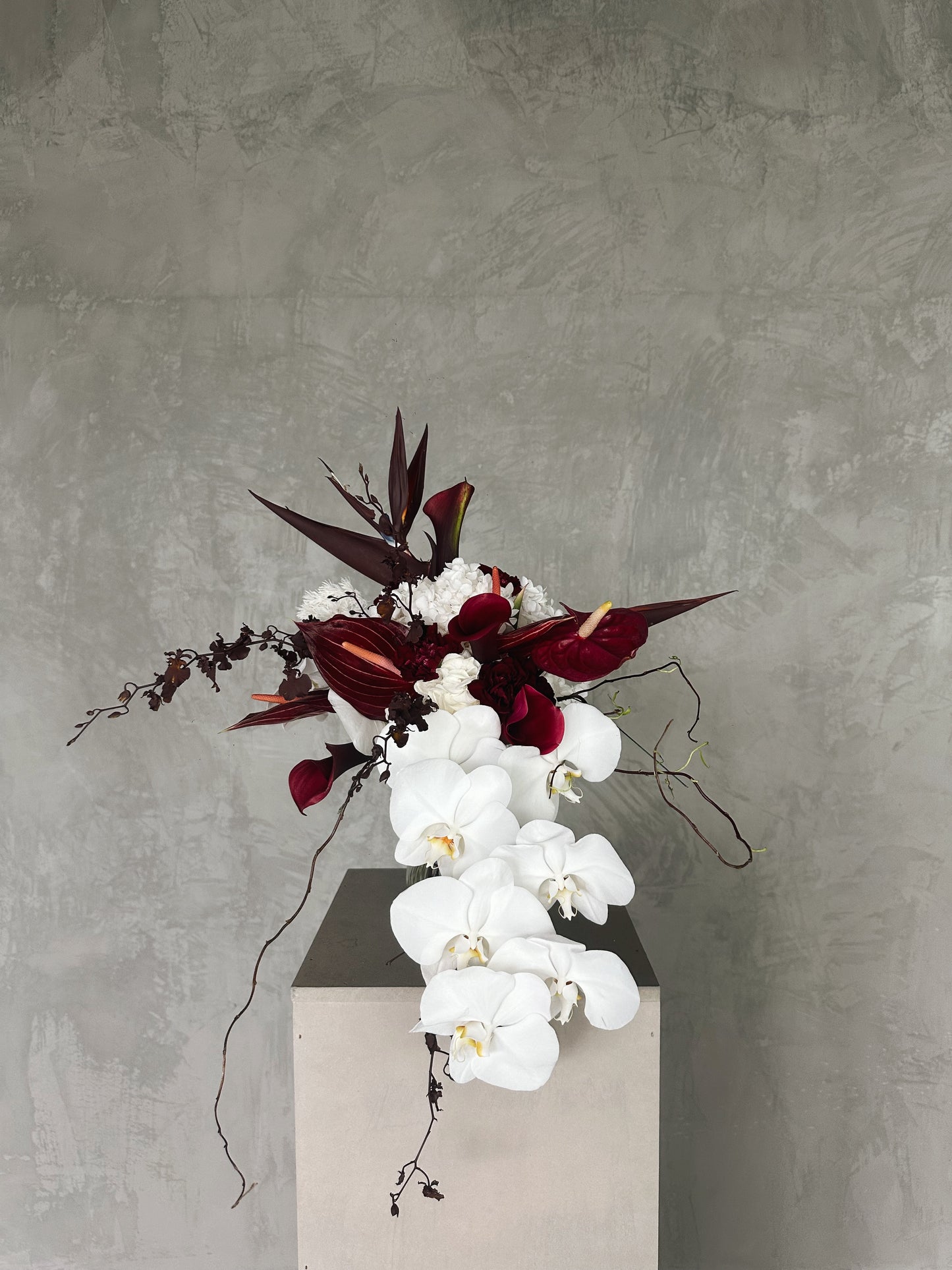 Crimson Cascade Bridal Bouquet