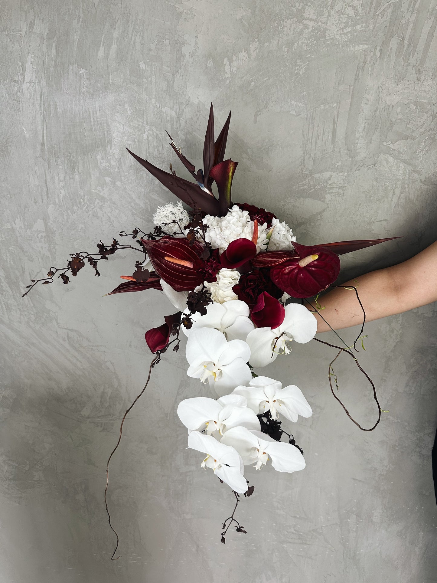 Crimson Cascade Bridal Bouquet